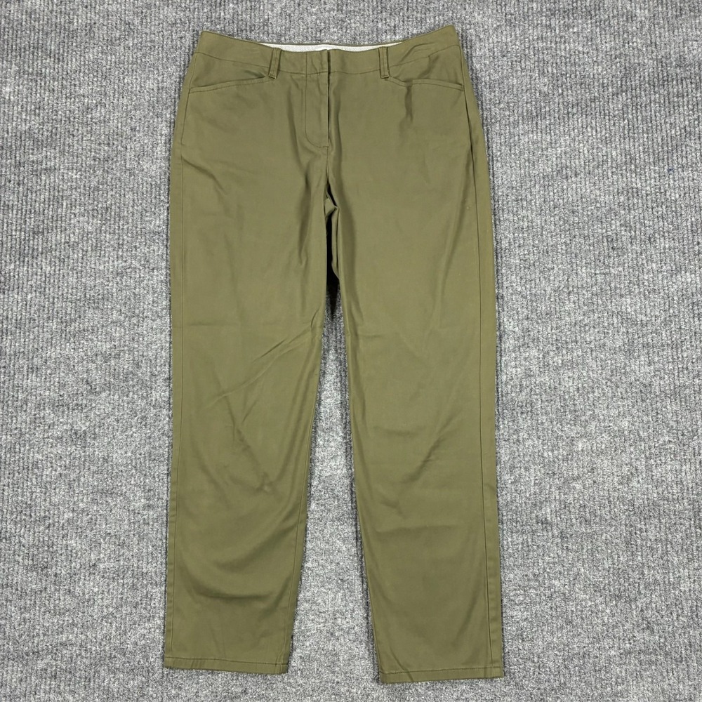 J.Jill Live In Chino Pants Womens Size 8 Olive Green Stretch Straight Leg